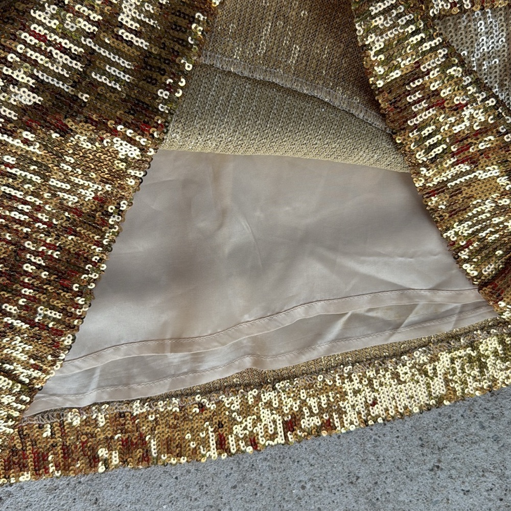 Anthropologie Corey Lynn Calter Gold Sequin Short Sleeve Sheath Dress Size 2 - Picture 14 of 15